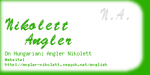 nikolett angler business card